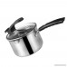 304 Stainless Steel Saucepan With Glass Lid Handy Pot Milk Cookware Round - B07G4B47N1